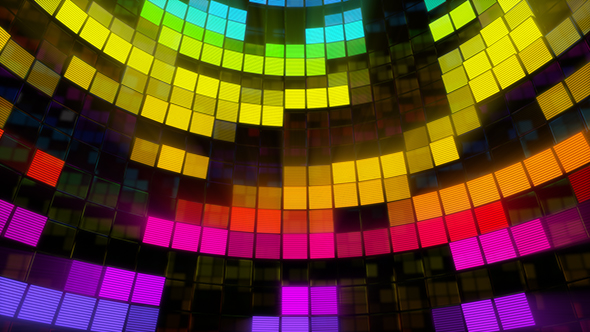 Revolving Neon Tiles Stage Light - Rainbow Gradient Flickering alt