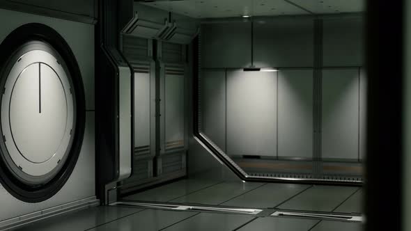 Clean Sterile Futuristic Science Fiction Interior of a Laboratory or Spaceship