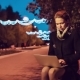Beautiful Girl With a Laptop On The Street - VideoHive Item for Sale