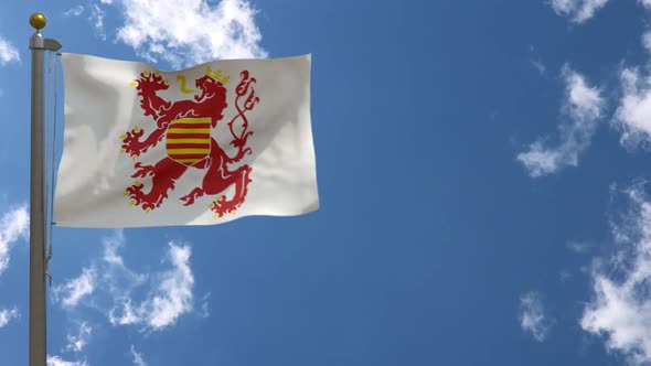 Limburg Flag (Belgium) On Flagpole