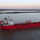 Tanker, Barge, Parana River (Rosario, Argentina) aerial view, drone footage - VideoHive Item for Sale