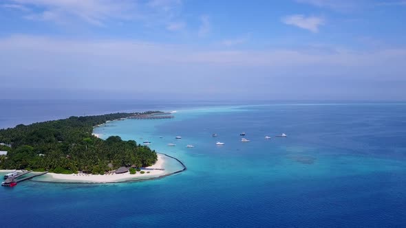 Drone view seascape of sea view beach wildlife by blue sea and sand background