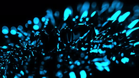 Super Slow Motion Macro Shot of Magnetic Liquid Ferrofluid in Motion at 1000Fps