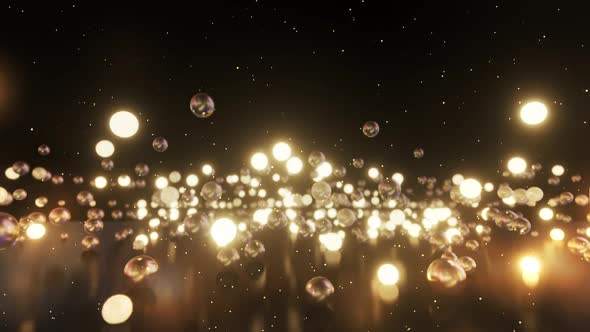 Particles  Orb Gold Background