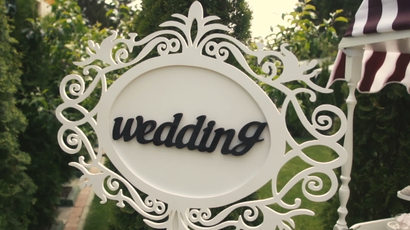Wedding Pointer Sign At Ceremony