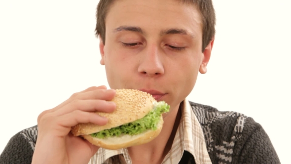 Tasty Burger On White Background.