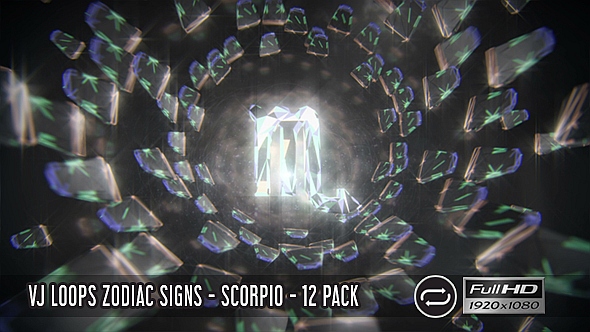 VJ Loops Zodiac Signs - Scorpio - 12 Pack