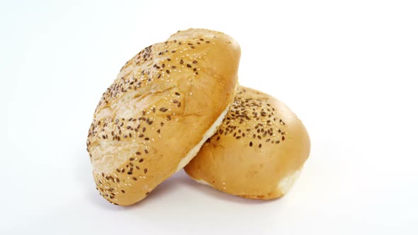 Bread loaf on white background