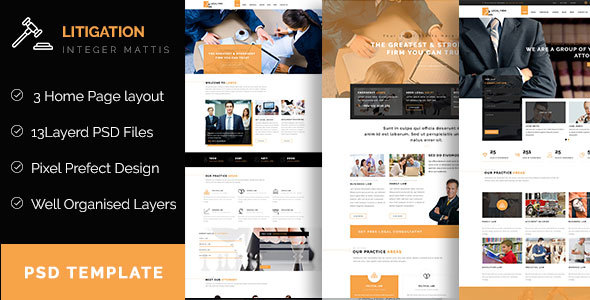 Litigation - Law Firm PSD Template