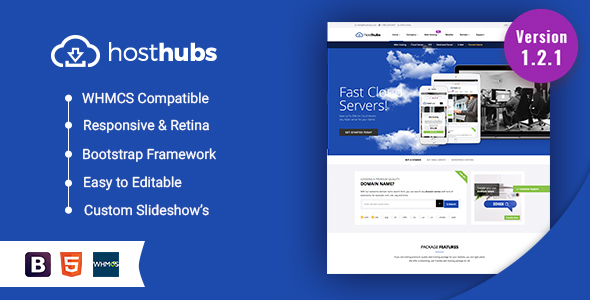 HostHubs | Responsive WHMCS Web Hosting, Domain, Technology Site Template