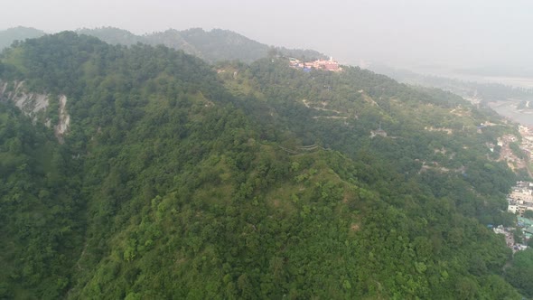 City of Haridwar state of Uttarakhand in India seen from the sky