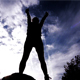 Girl Silhouette Victory in Mountain - VideoHive Item for Sale