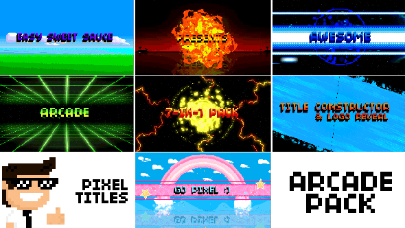 Pixel Titles & Logo Constructors (Arcade Pack)