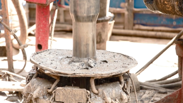 Drill Pipe Rotating In The Rotary Table Drilling