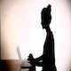 Silhouette Of Woman Typing An Email - VideoHive Item for Sale