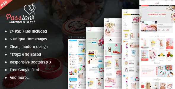 Passion - Handmade & Craft eCommerce PSD Template