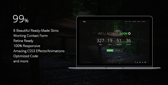 99% - Responsive Coming Soon Page HTML