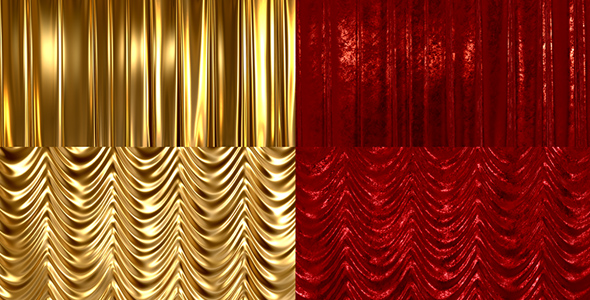 Gold and Velvet Red Curtains Open