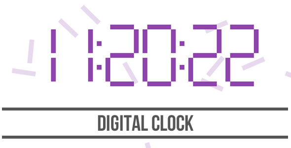 Digital Clock - HTML5 Canvas