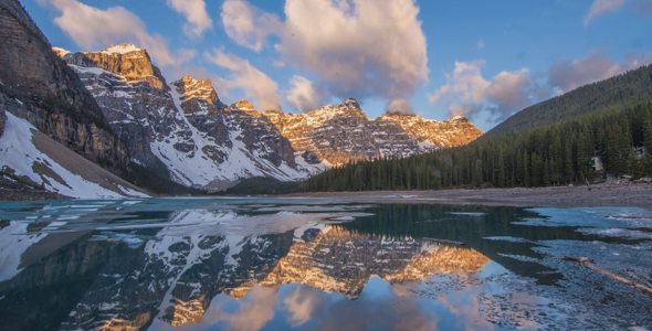 Icy mountains Lake