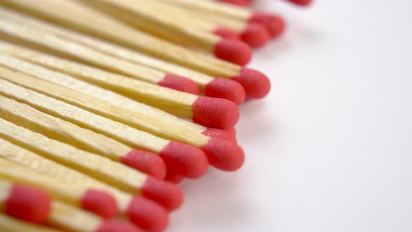 Matches sticks on white background. Macro