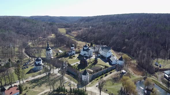 Krehiv Monastery Aerial View Drone, Ukraine