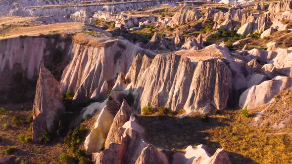 Famous Pink Valley At Sunset Gulludere in Cappadocia Turkey