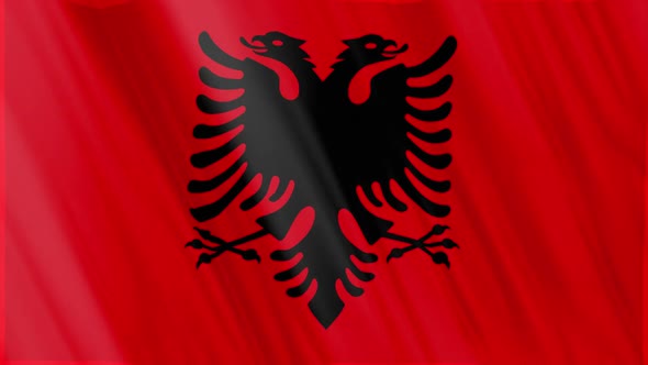 Albania Flag Waving Animation