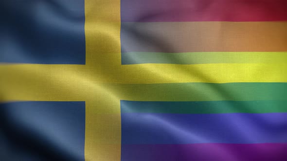 LGBT Sweden Flag Loop Background 4K