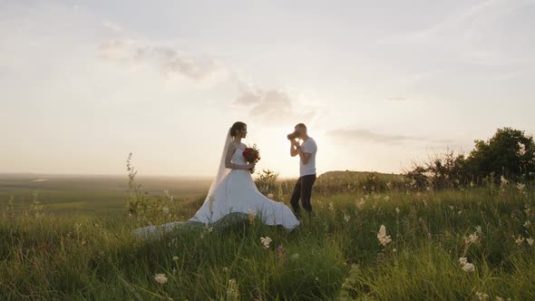Photographer Take Photos of Beautiful Bride