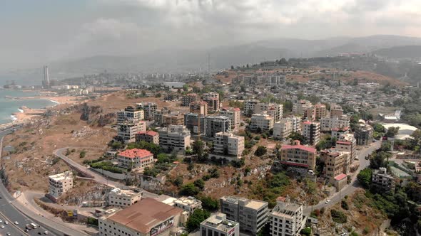 Drone shots of Dbayeh, Lebanon