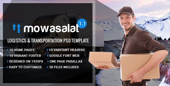 Mowasalat - Logistics and Transports PSD Template