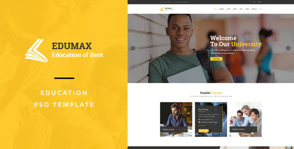 EduMax : Education & CoursesPSD Template