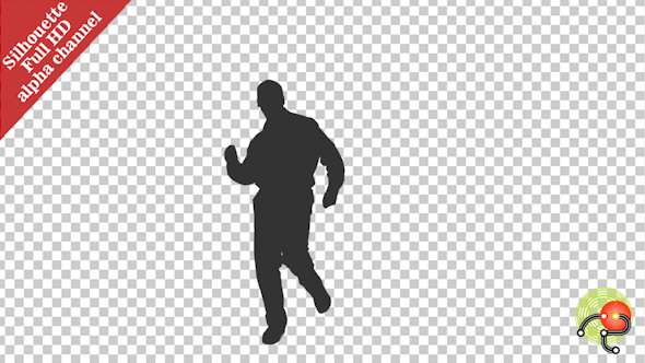Silhouette of Man Dancing on a Transparent Background