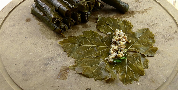 Yaprak Sarma on Wooden Background 2