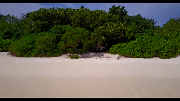 Aerial top down landscape of tropical seashore beach time by aqua blue ocean with white sand backgro