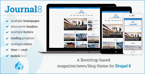 Journal8 - Mobile-First Drupal 10 Theme