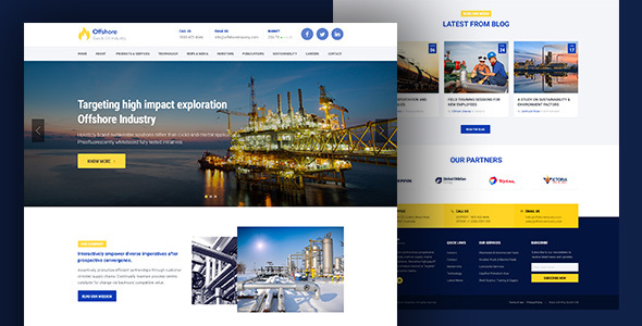 Industrial Website Template Responsive HTML5 — Offshore