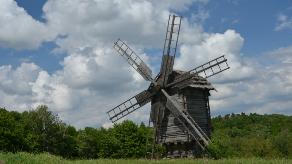 Old Wooden Windmills