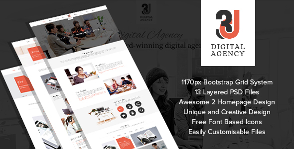 3D Digital Agency - Multi Purpose Creative PSD Template.