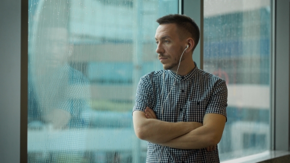 Young Traveler Is Waiting At The Airport alt