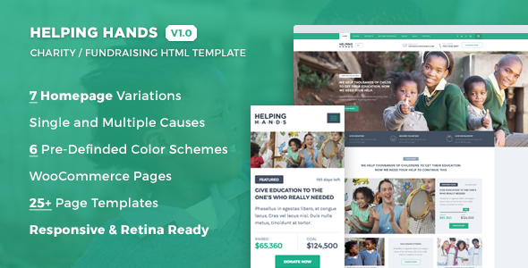 Helping Hands – Charity / NonProfit / Fund Raising HTML Template