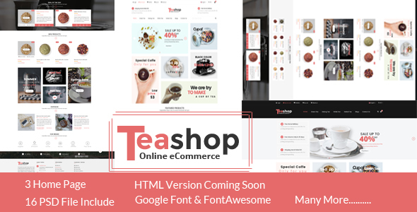 TeaShop - eCommerce PSD Template