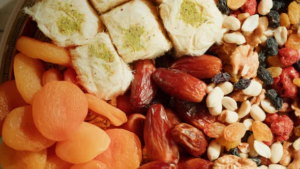 Dried Fruits Mix and Nuts Closeup