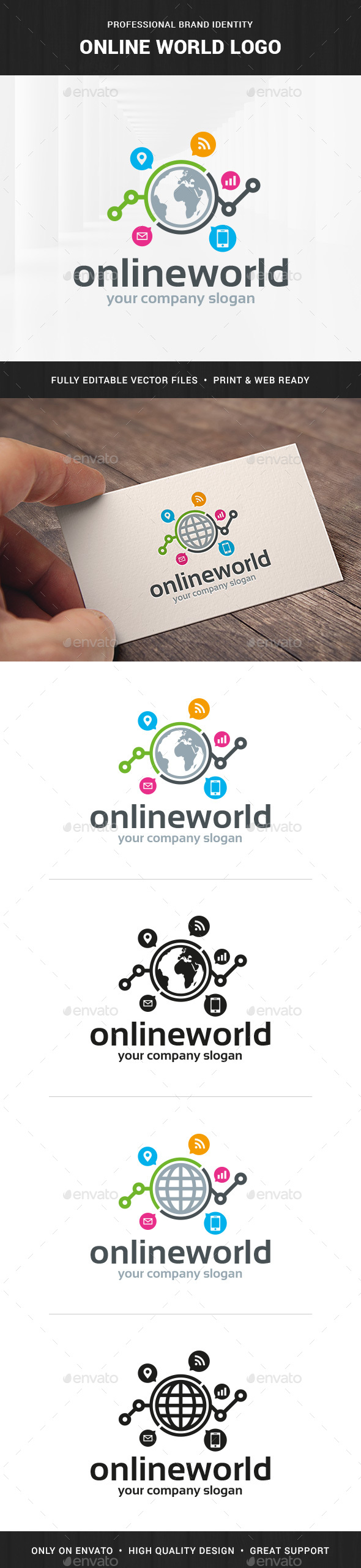 Online World Logo Template