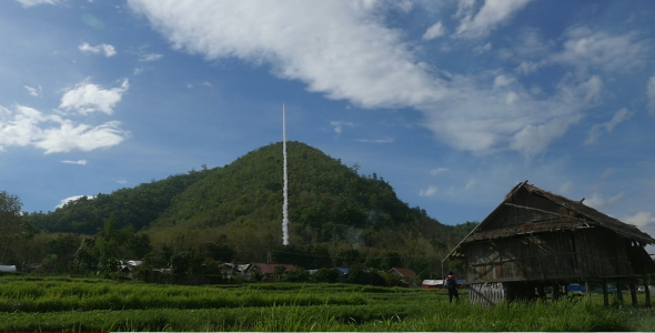 Laos Traditional Rockets Up The Sky In Rocket Festival alt