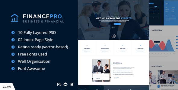 Business PSD Template - FinancePro