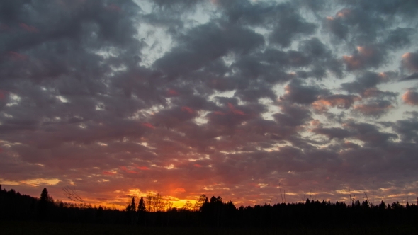 Evening Forest Clouds Sky , Ural, Siberia