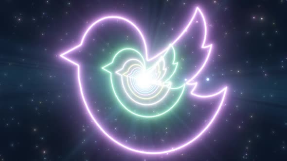 Spring Bird Shape Chirp Tweet Spring Season Glow Neon Lights Tunnel