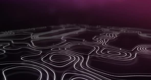 Glowing lines in motion against red background alt